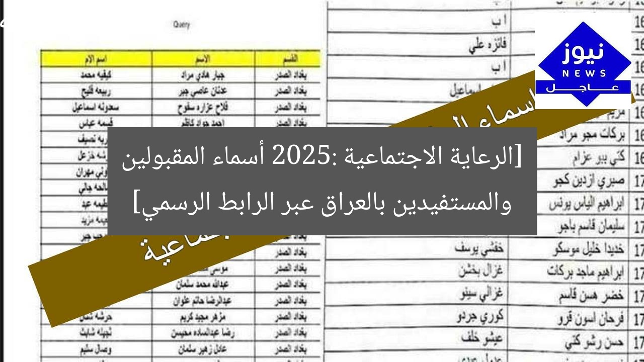 [الرعاية الاجتماعية 2025: أسماء المقبولين والمستفيدين بالعراق عبر الرابط الرسمي]