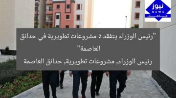 “رئيس الوزراء يتفقد 5 مشروعات تطويرية في حدائق العاصمة”  
رئيس الوزراء, مشروعات تطويرية, حدائق العاصمة