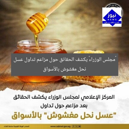 «مجلس الوزراء» يكشف الحقائق حول مزاعم تداول عسل نحل مغشوش بالأسواق