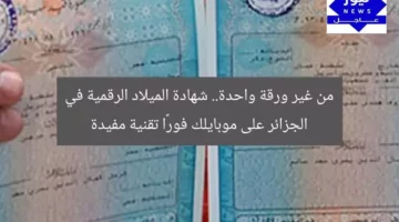 من غير ورقة واحدة.. شهادة الميلاد الرقمية في الجزائر على موبايلك فورًا تقنية مفيدة