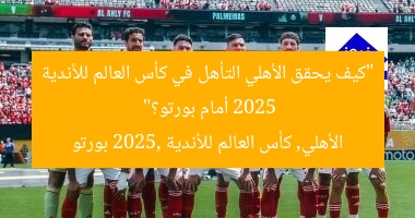 “كيف يحقق الأهلي التأهل في كأس العالم للأندية 2025 أمام بورتو؟”
الأهلي, كأس العالم للأندية 2025, بورتو