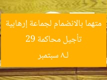 تأجيل محاكمة 29 متهما بالانضمام لجماعة إرهابية لـ8 سبتمبر