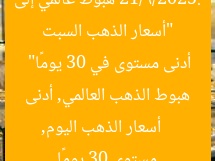 “أسعار الذهب السبت 21/6/2025: هبوط عالمي إلى أدنى مستوى في 30 يومًا”
أسعار الذهب اليوم, هبوط الذهب العالمي, أدنى مستوى 30 يومًا