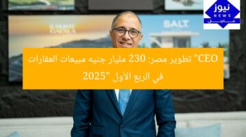 “CEO تطوير مصر: 230 مليار جنيه مبيعات العقارات في الربع الأول 2025”