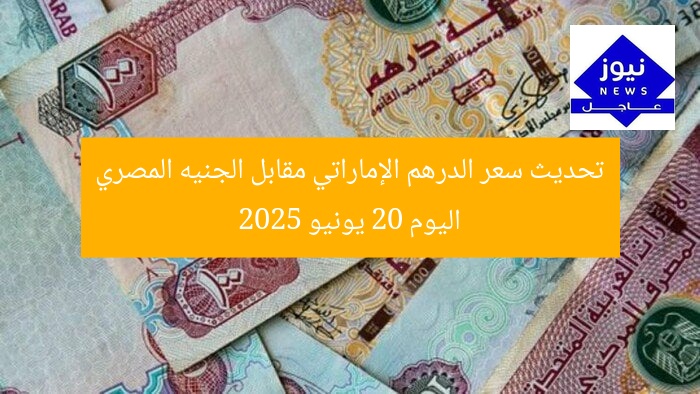 تحديث سعر الدرهم الإماراتي مقابل الجنيه المصري اليوم 20 يونيو 2025