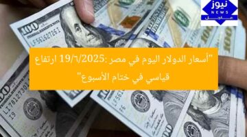 “سعر الدولار اليوم في مصر 19/6/2025.. ارتفاع قياسي في نهاية الأسبوع”