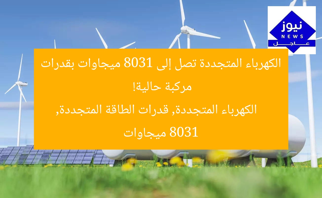 الكهرباء المتجددة تصل إلى 8031 ميجاوات بقدرات مركبة حالية!
الكهرباء المتجددة, قدرات الطاقة المتجددة, 8031 ميجاوات