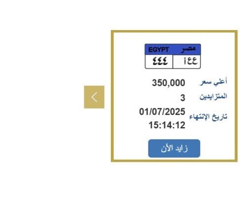 سعرها 350 ألف جنيه.. خطوات التزايد على لوحة سيارة مميزة