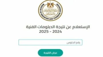 نتيجة الدبلومات الفنية 2025 بالاسم ورقم الجلوس.. رابط مباشر الآن