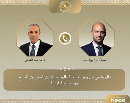 وزير الخارجية يبحث مع نظيره الفرنسي وقف إطلاق النار في غزة