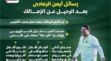 رسائل أيمن الرمادى بعد الرحيل عن الزمالك.. إنفوجراف